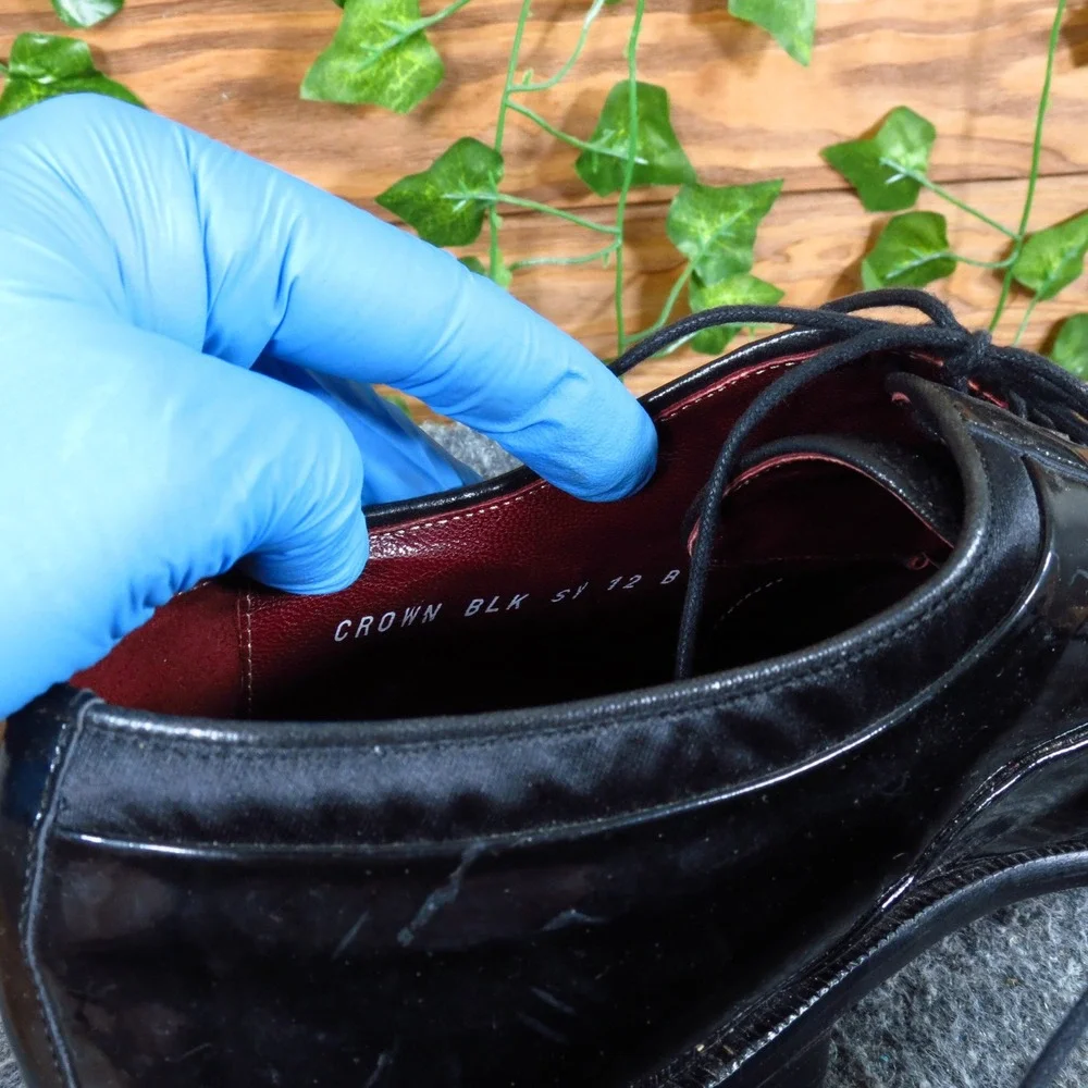 Sandro Moscoloni‎ Crown Mens Oxford Shoes Size 12 B Formal Black Patent Leather